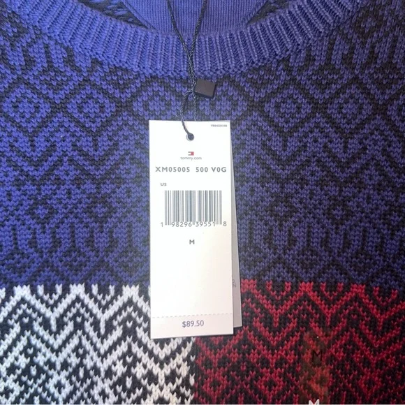 Tommy Hilfiger Men’s Medium Jacquard Fair Isle Sweater – NWT - Picture 8 of 10